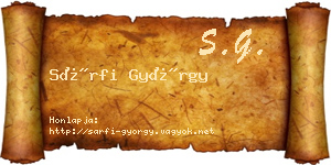 Sárfi György névjegykártya